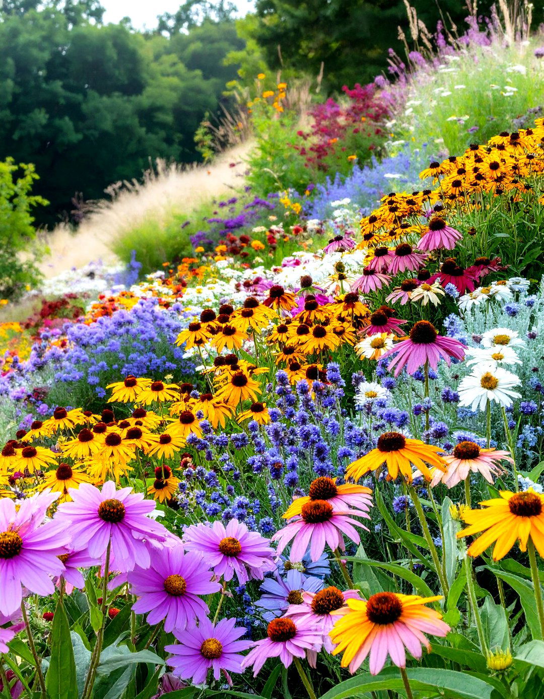 A Sloped Hillside Wildflower Garden - 30 wildflower garden ideas