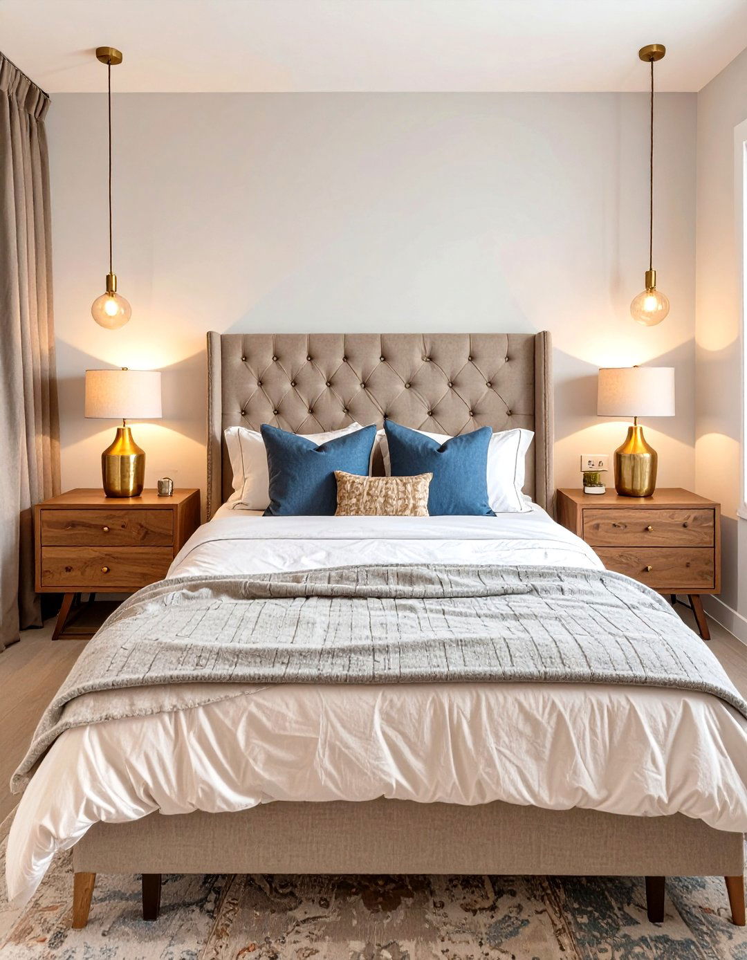 A Small Bedroom with Symmetrical Design - 30 small bedroom decorating ideas