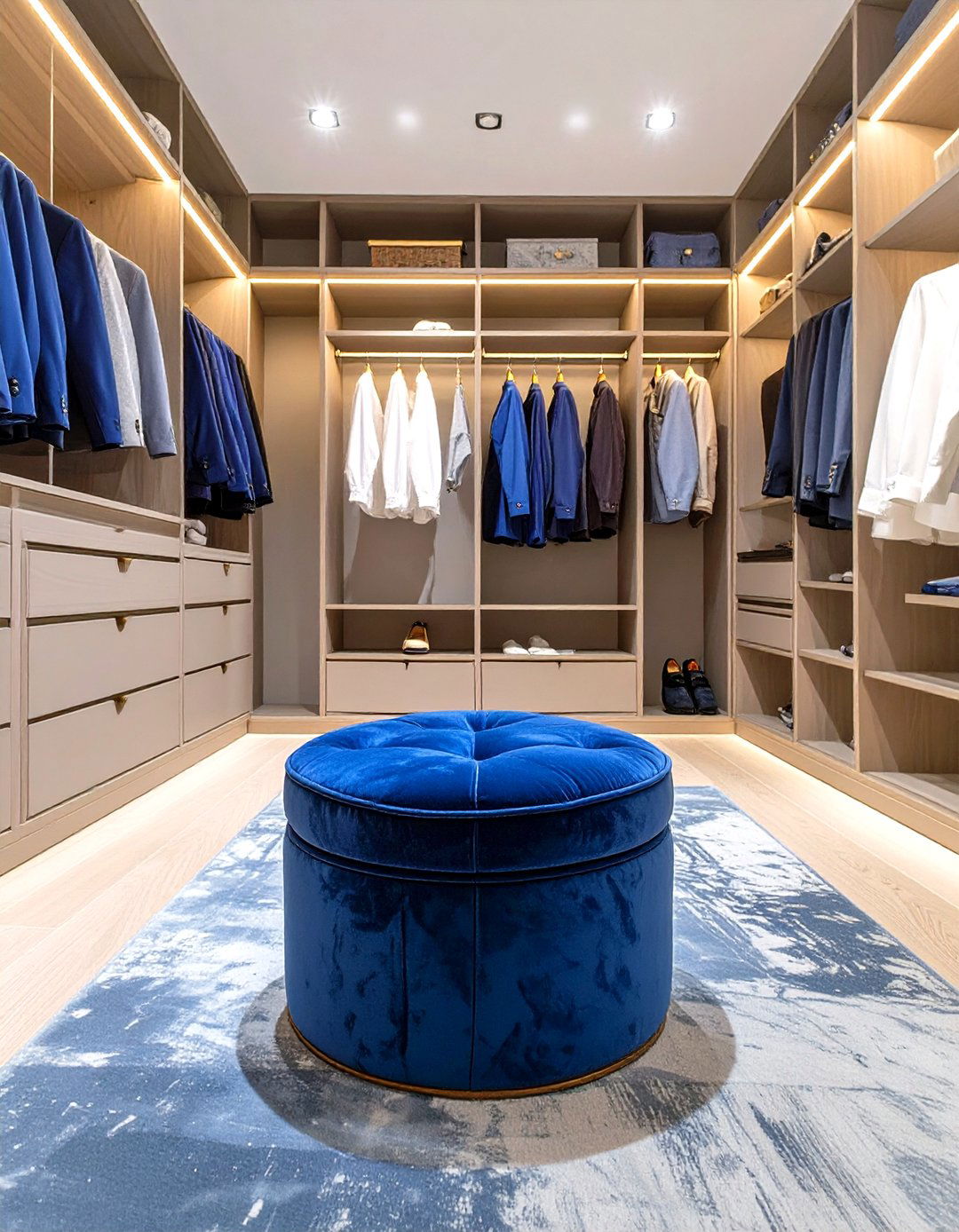 A Small Bench or Ottoman - 30 walk in closet organization ideas