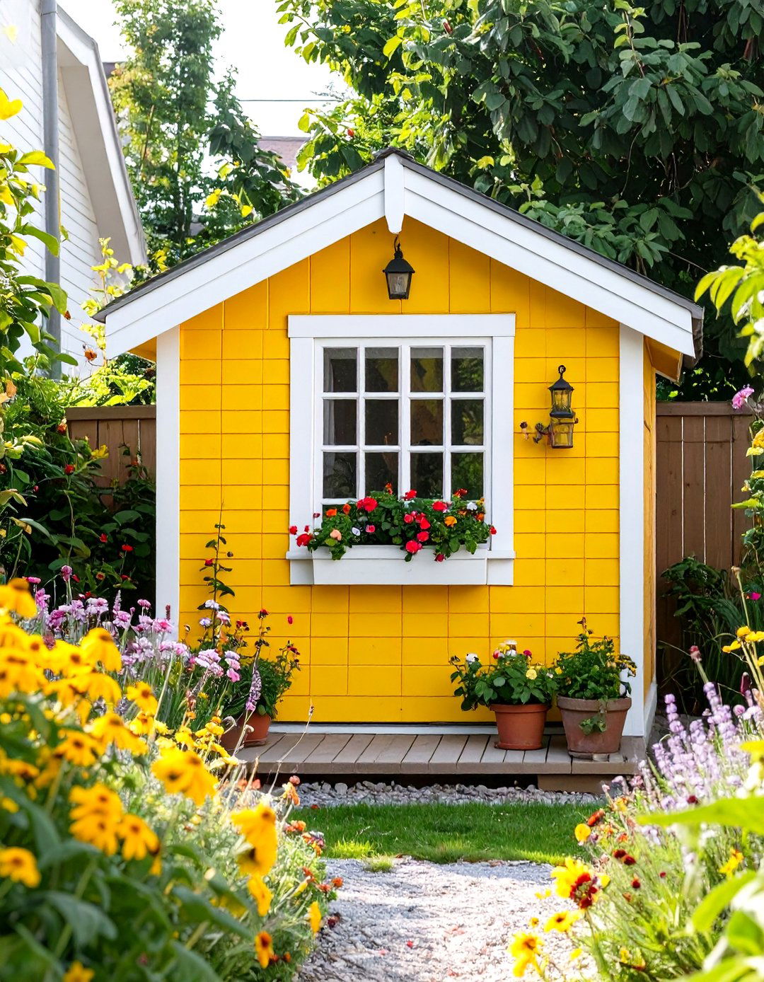 A Small Colorful Garden Shed - 30 tiny backyard ideas