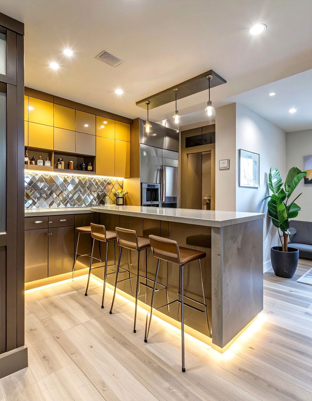 A Small Corner Basement Bar - 30 basement bar designs