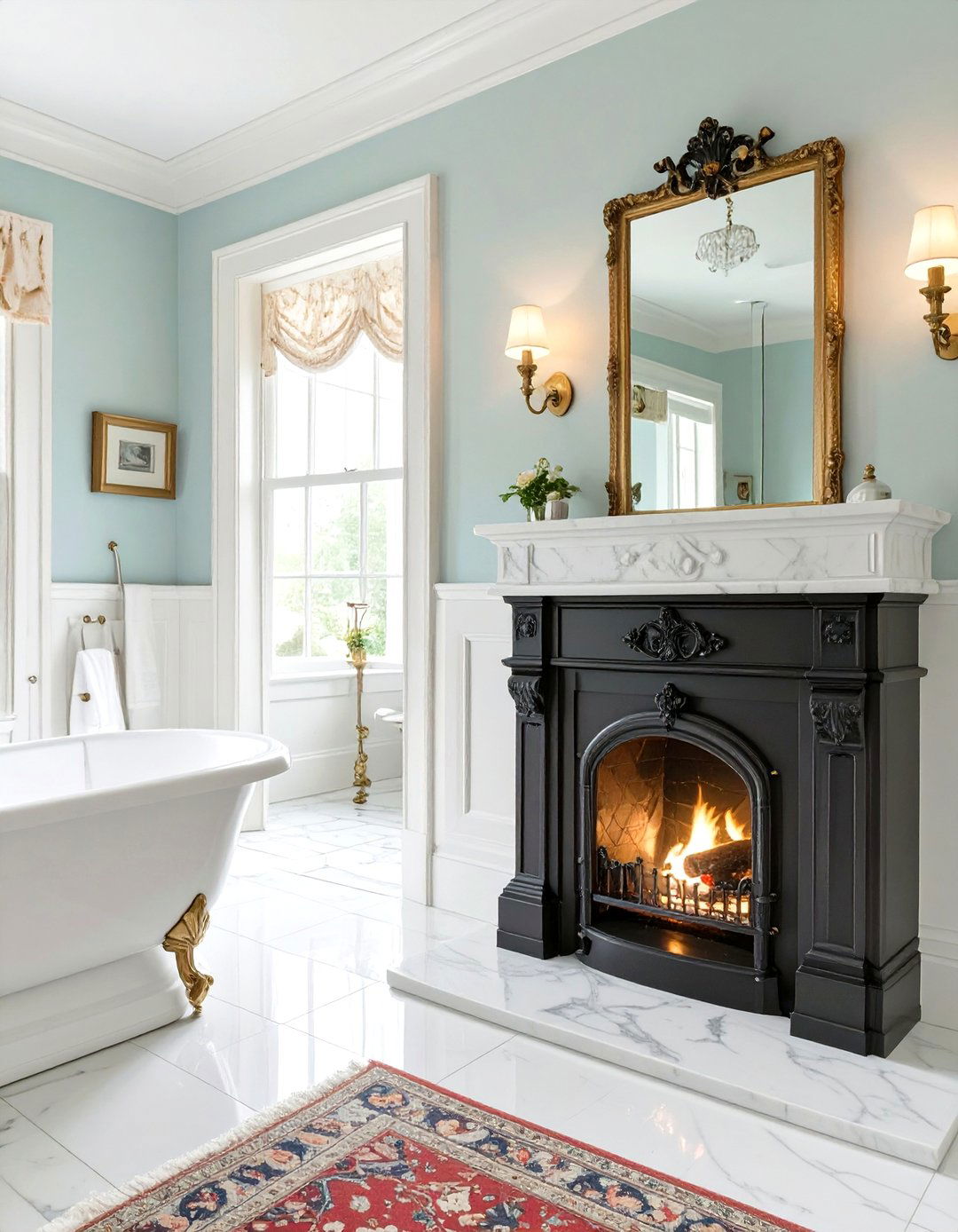 A Small Elegant Fireplace - 30 victorian bathroom ideas