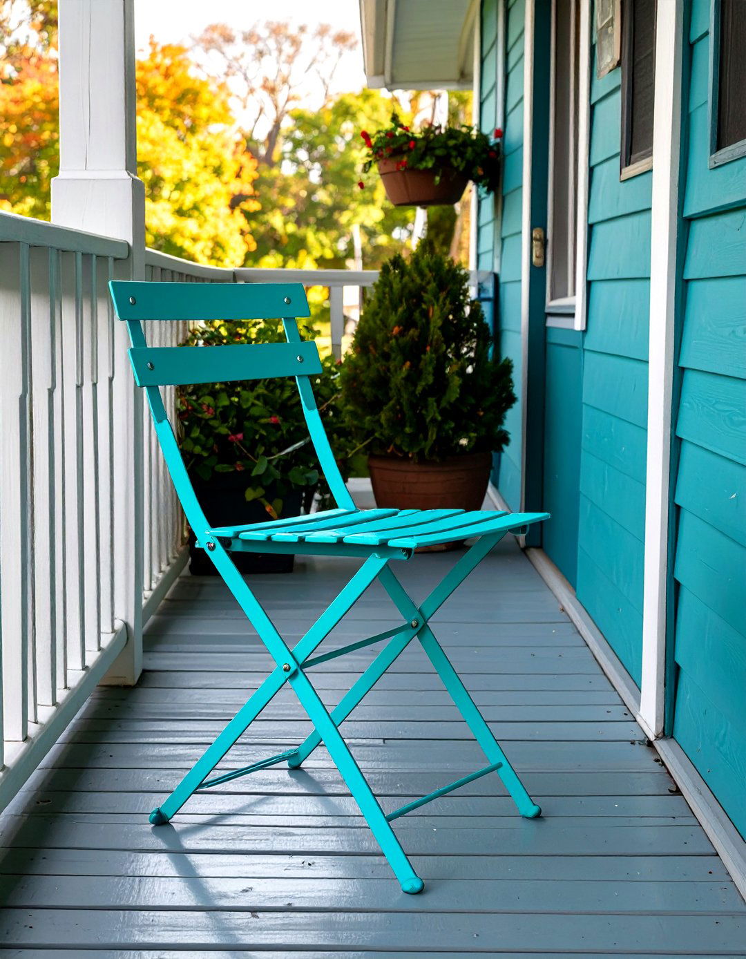 A Small Foldable Bistro Set - 30 very small front porch decorating ideas