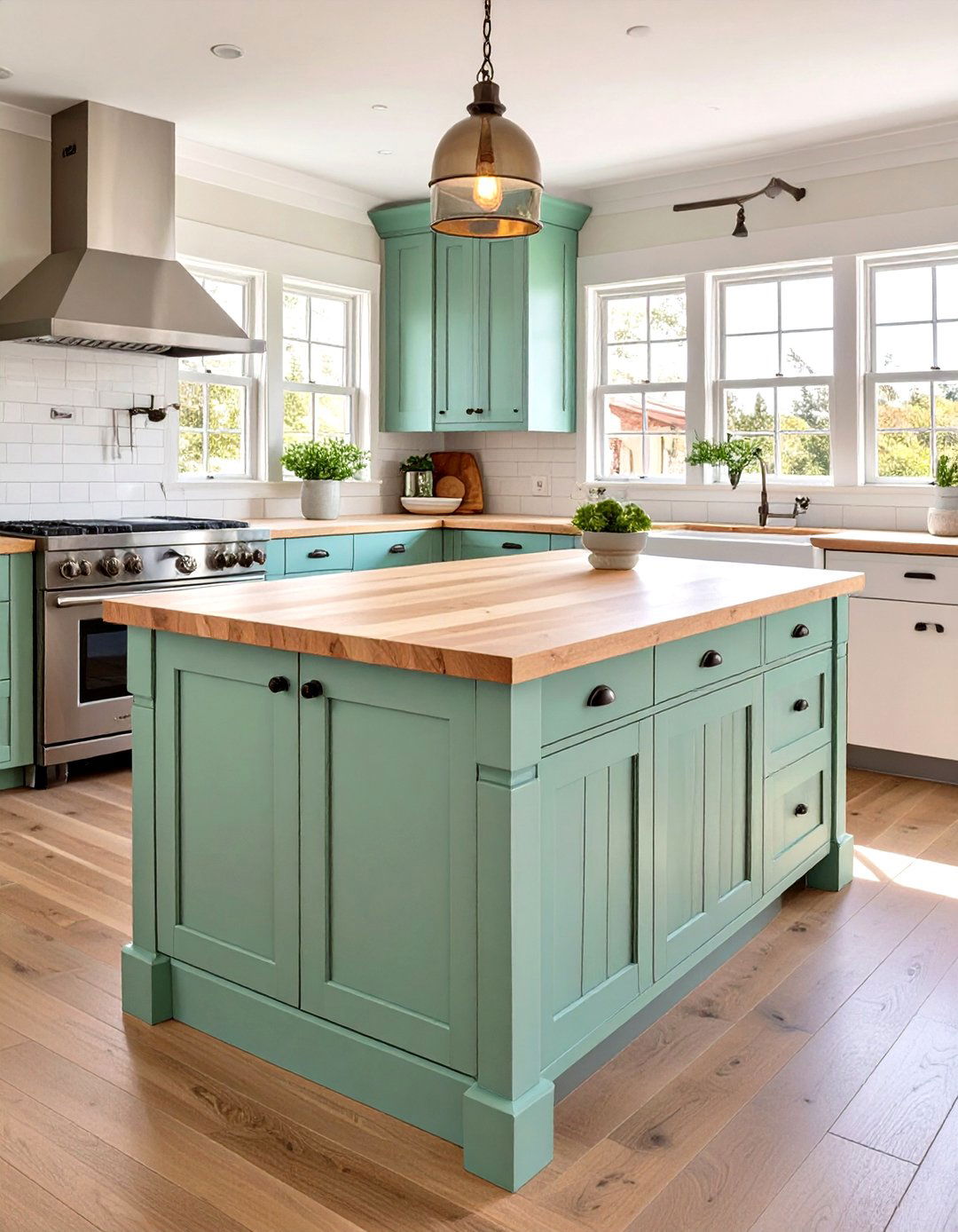 A Small Kitchen Island with Coastal Details - 30 small coastal kitchen ideas