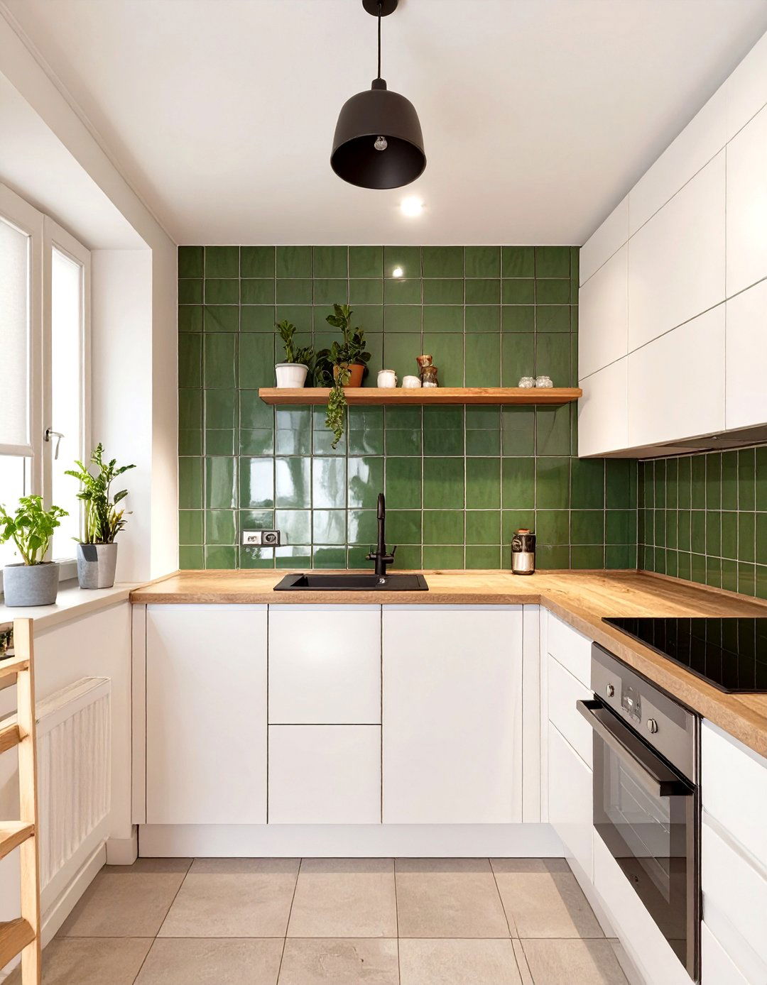 A Small Kitchen Layout with No Upper Cabinets - 30 small kitchen layout ideas