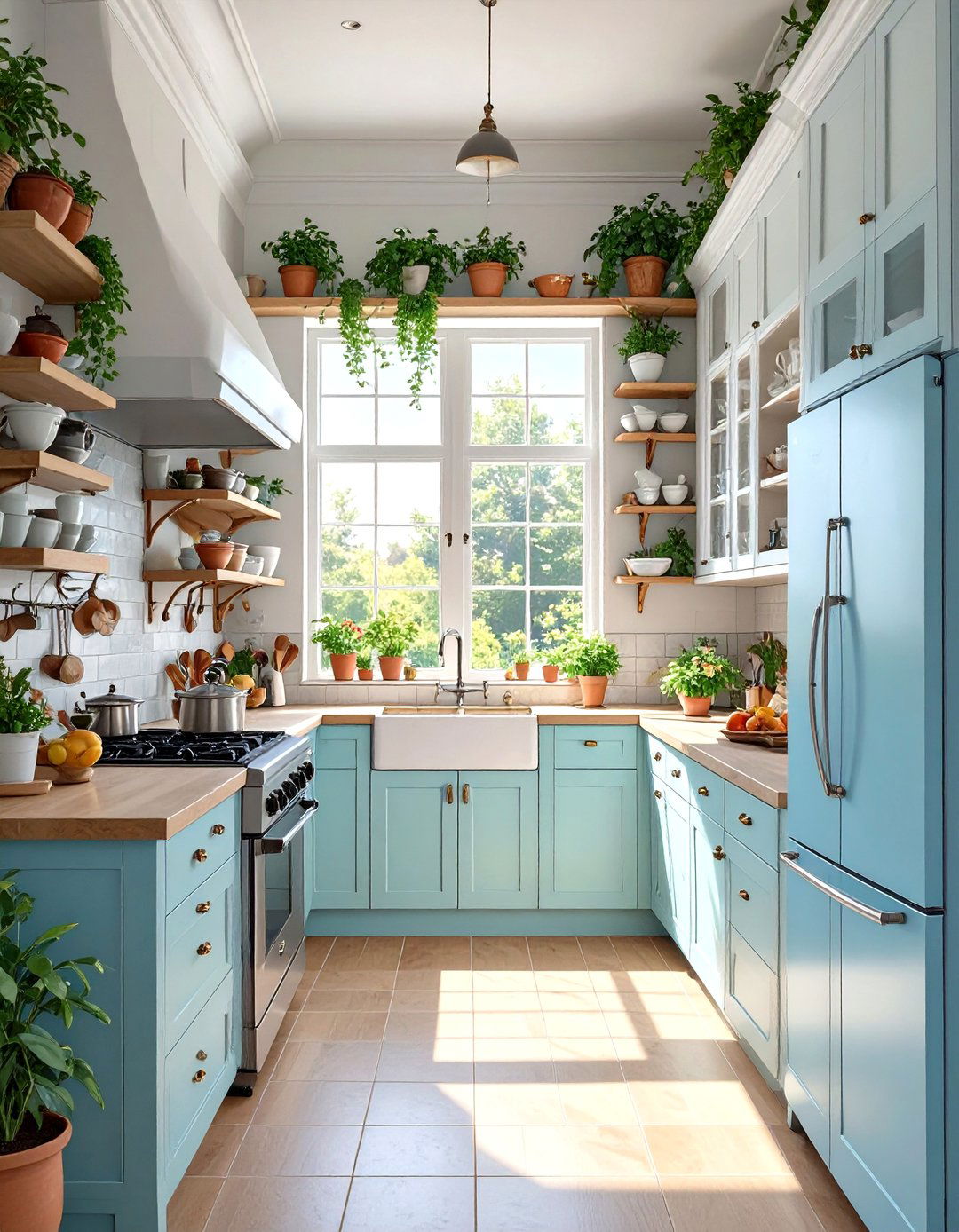 A Small Kitchen Layout with Vertical Storage - 30 small kitchen layout ideas