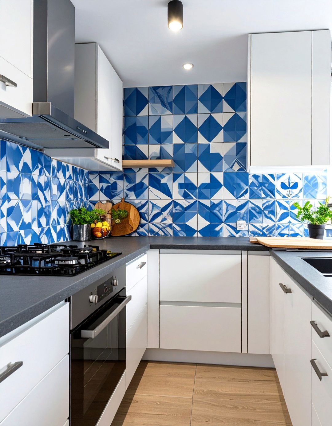 A Small Kitchen Layout with a Statement Backsplash - 30 small kitchen layout ideas