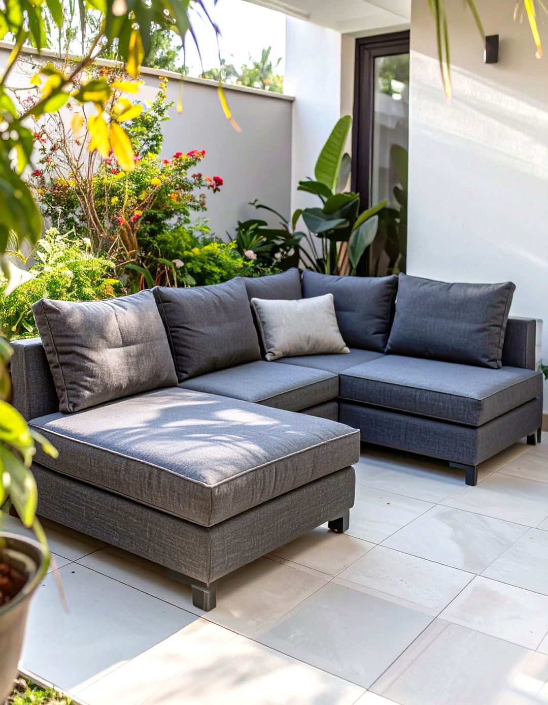 A Small Modular L Shaped Sofa - 30 small patio furniture ideas