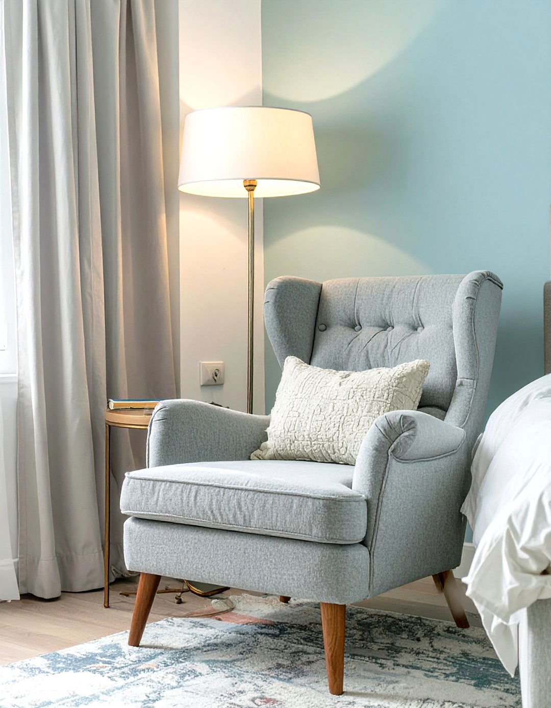 A Small Reading Nook with a Comfy Chair - 30 small guest bedroom ideas on a budget