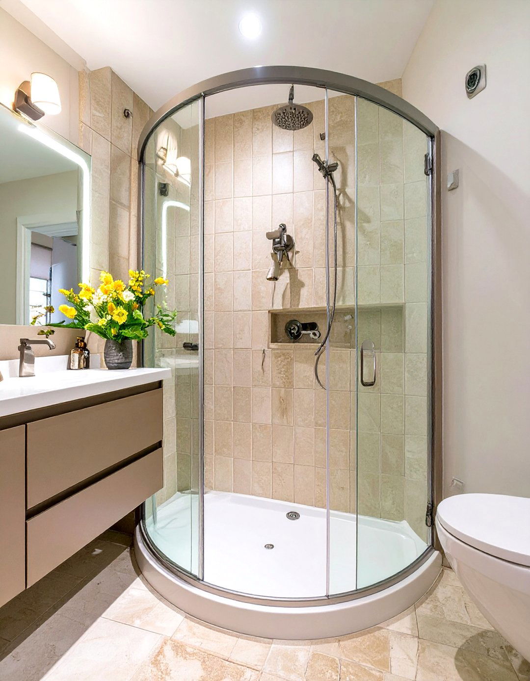 A Small Shower Remodel with a Corner Design - 30 shower remodel ideas