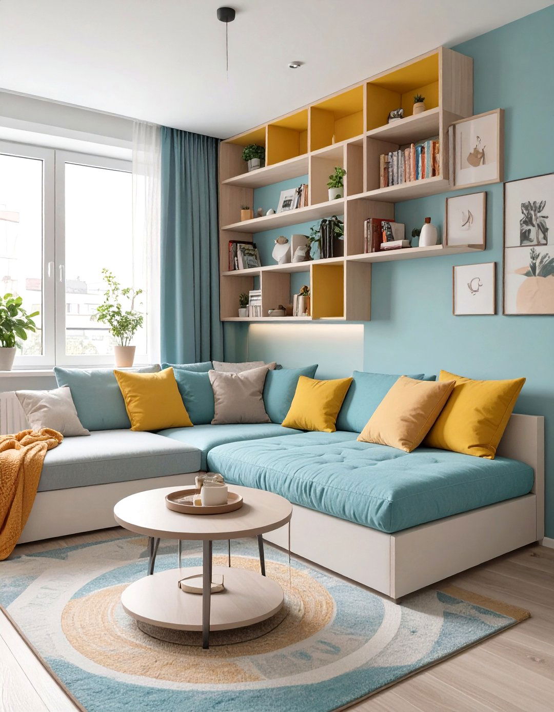 A Small Space Multifunctional Living Room - 30 cozy apartment living room ideas