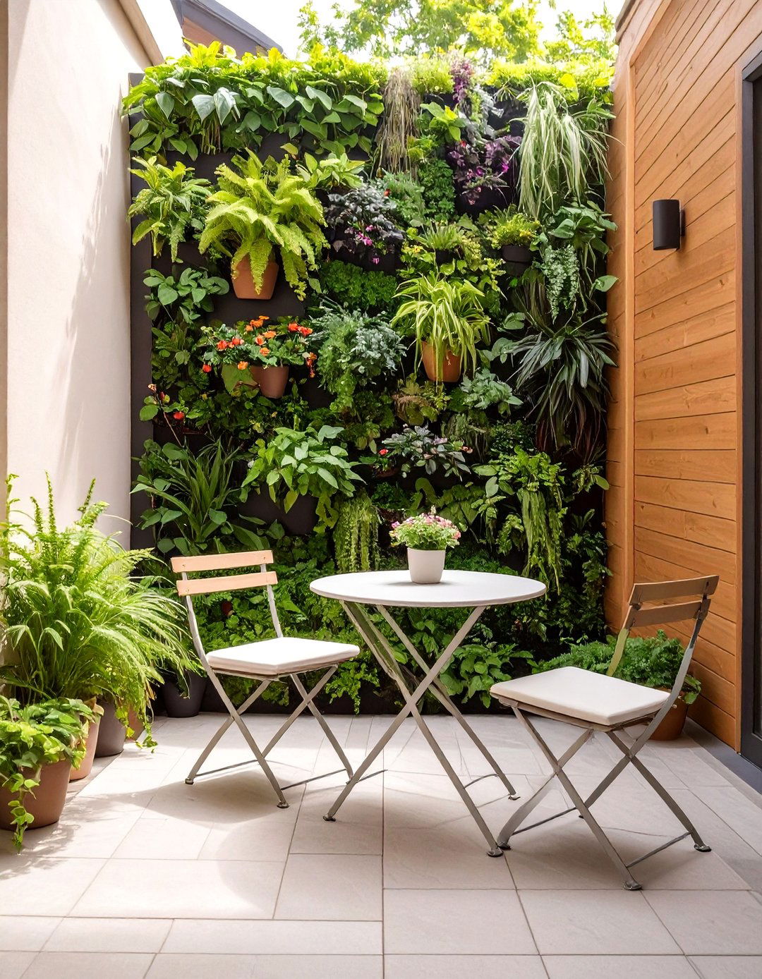 A Small Space Vertical Garden Patio - 30 backyard patio landscaping ideas