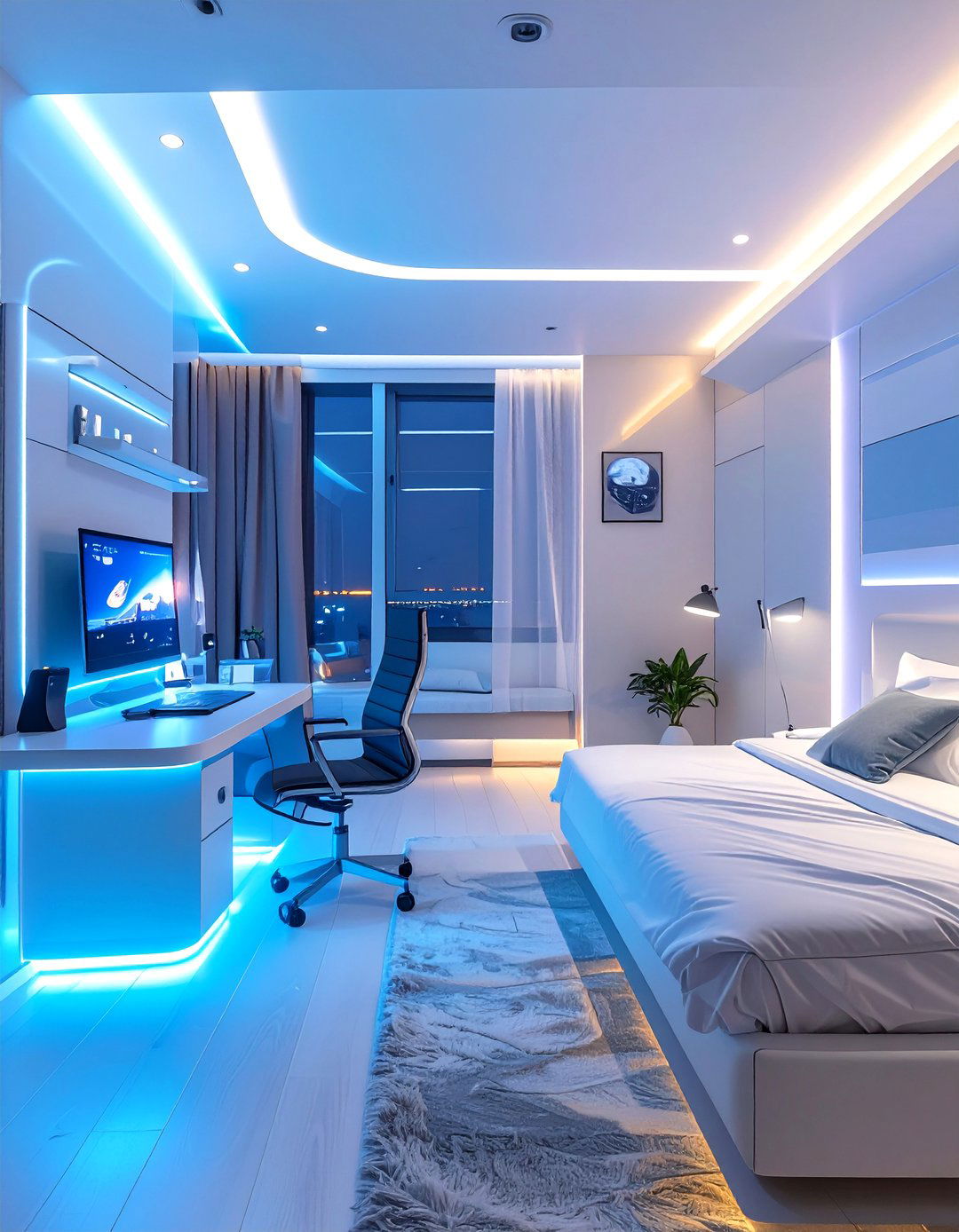 A Smart Tech Integrated Office Bedroom - 30 office bedroom ideas