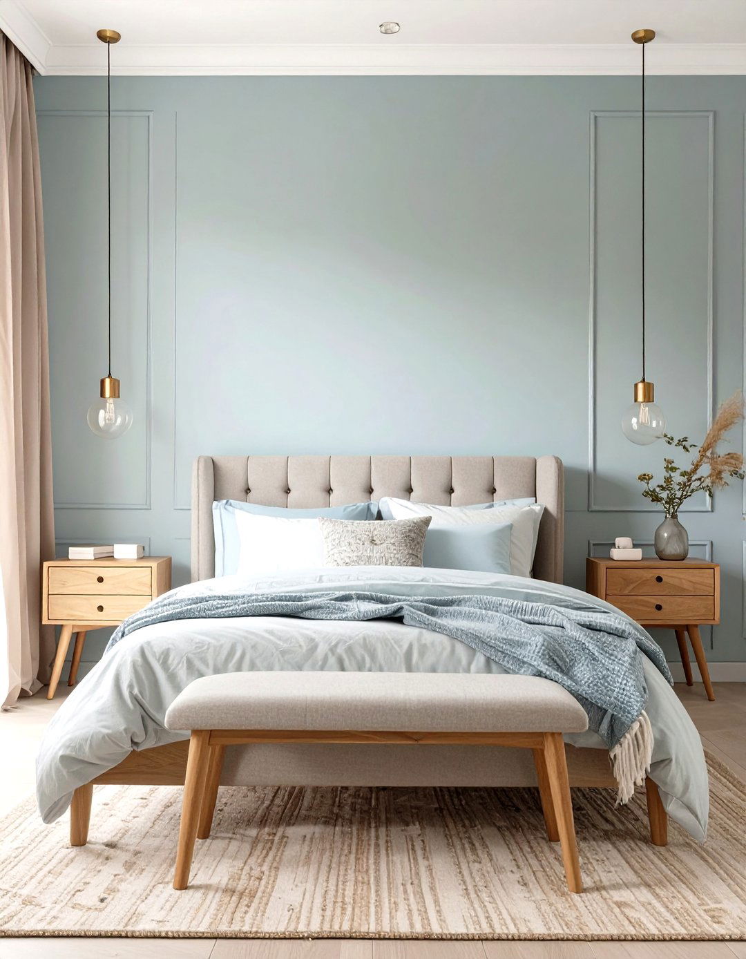 A Soft and Serene Pastel Bedroom - 30 navy blue and grey bedroom ideas