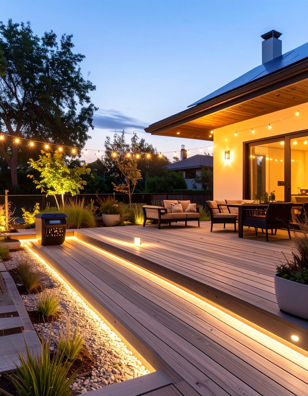 A Solar Powered Oasis Deck - 30 deck decorating ideas on a budget