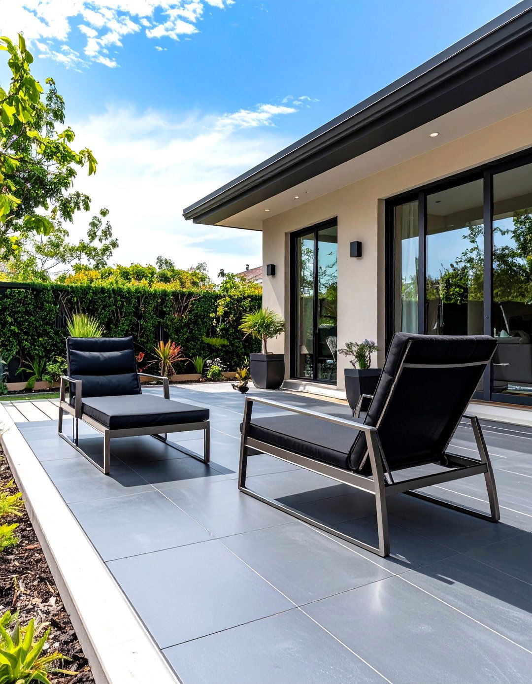 A Solid Color Epoxy Coating Patio - 30 inexpensive ways to cover concrete patio ideas