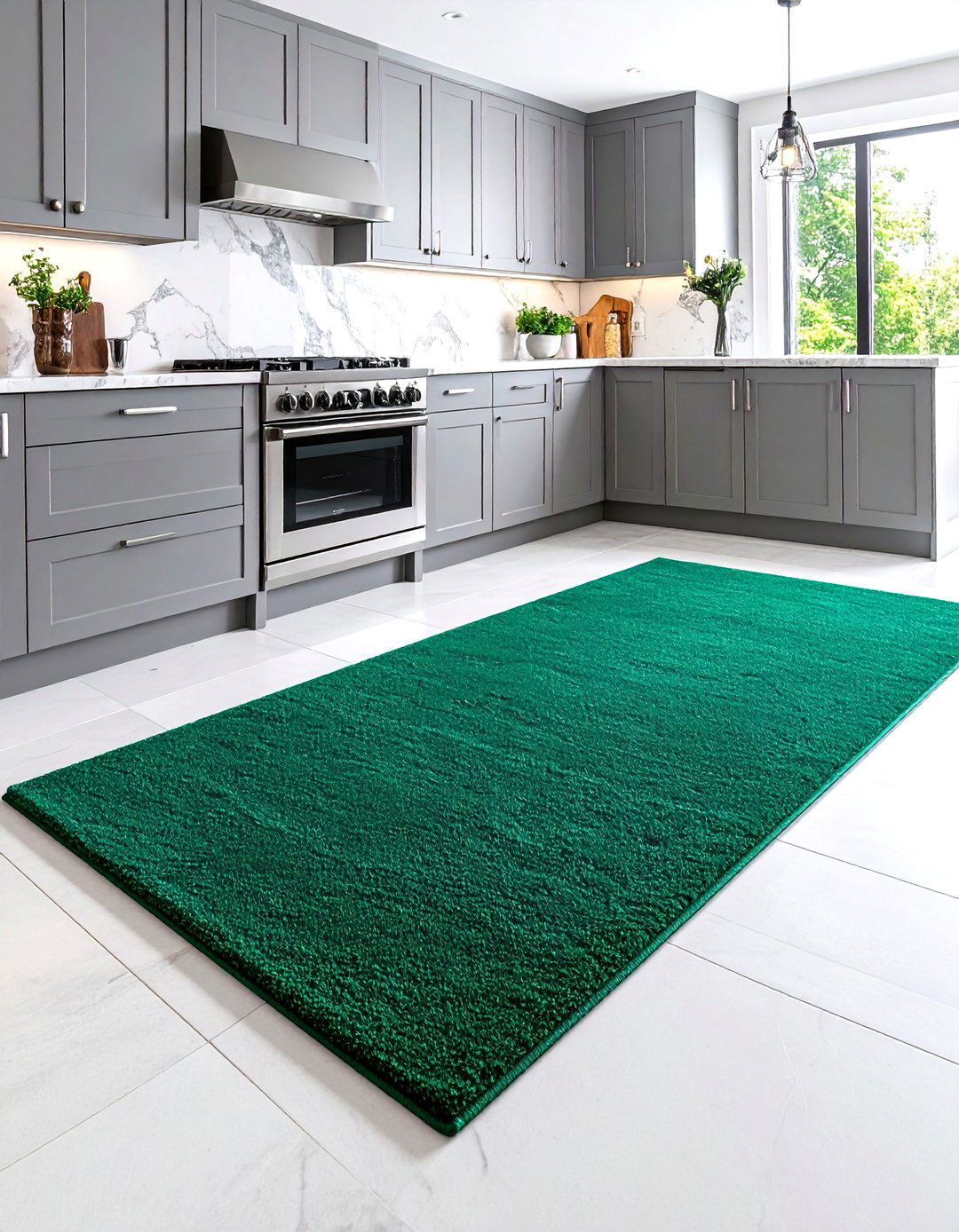 A Solid Color Kitchen Rug - 30 kitchen rug ideas