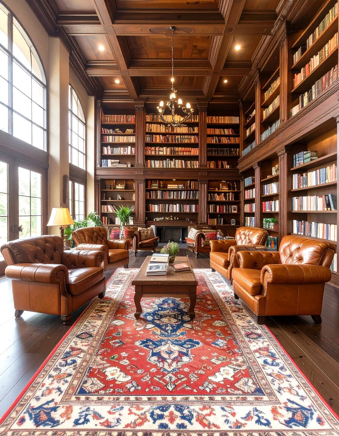 A Sophisticated Dark Wood and Leather Library - 30 mexican interior design ideas