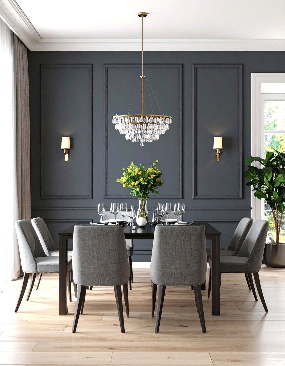 A Sophisticated Geometric Wall Molding - 30 wall decor ideas