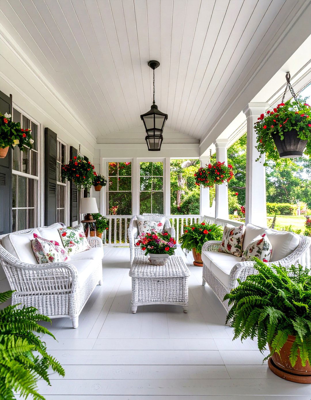 A Southern Charm Farmhouse Porch with Haint Blue Ceilings - 30 farmhouse porch ideas