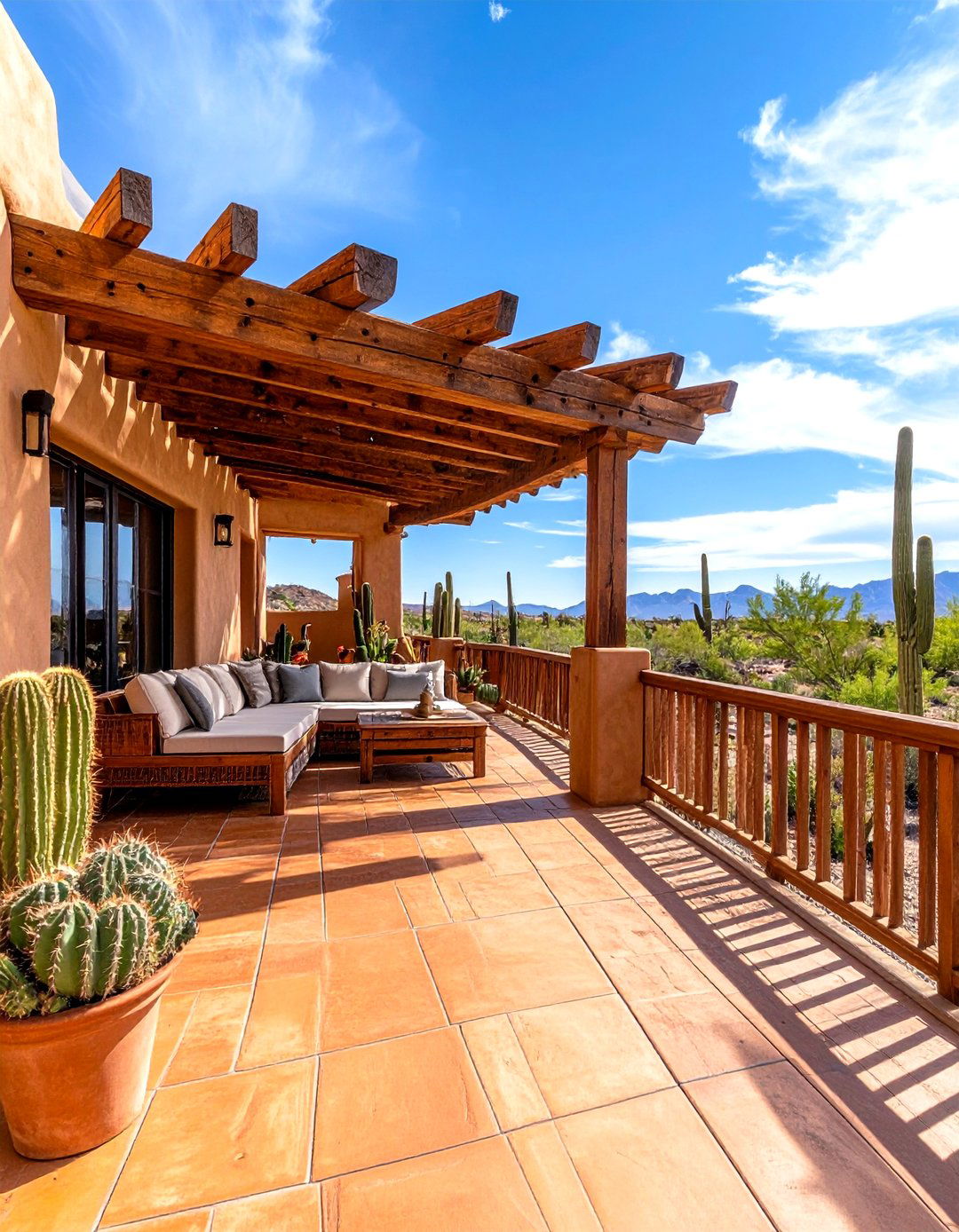 A Southwestern Adobe Style Deck - 30 design a deck ideas