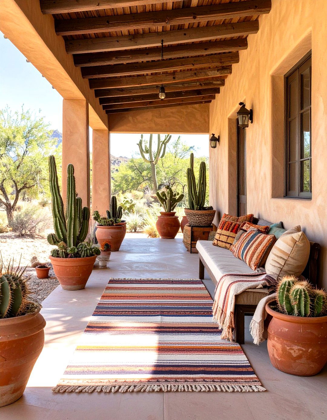 A Southwestern Desert Porch Vibe - 30 long front porch decorating ideas