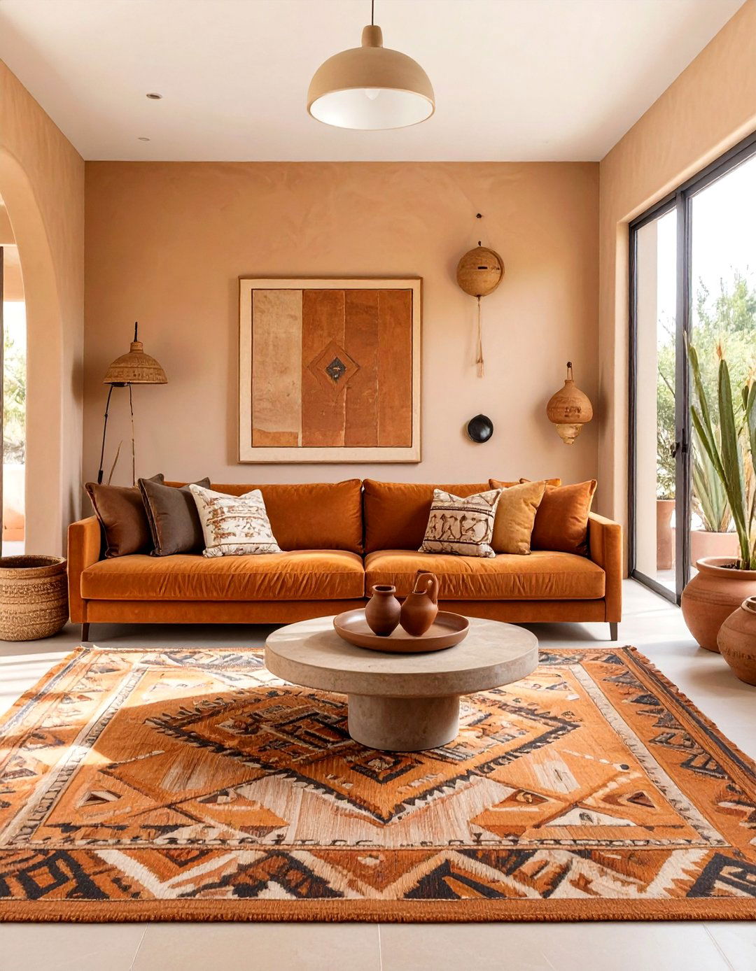 A Southwestern Inspired Living Room - 30 brown couch living room ideas
