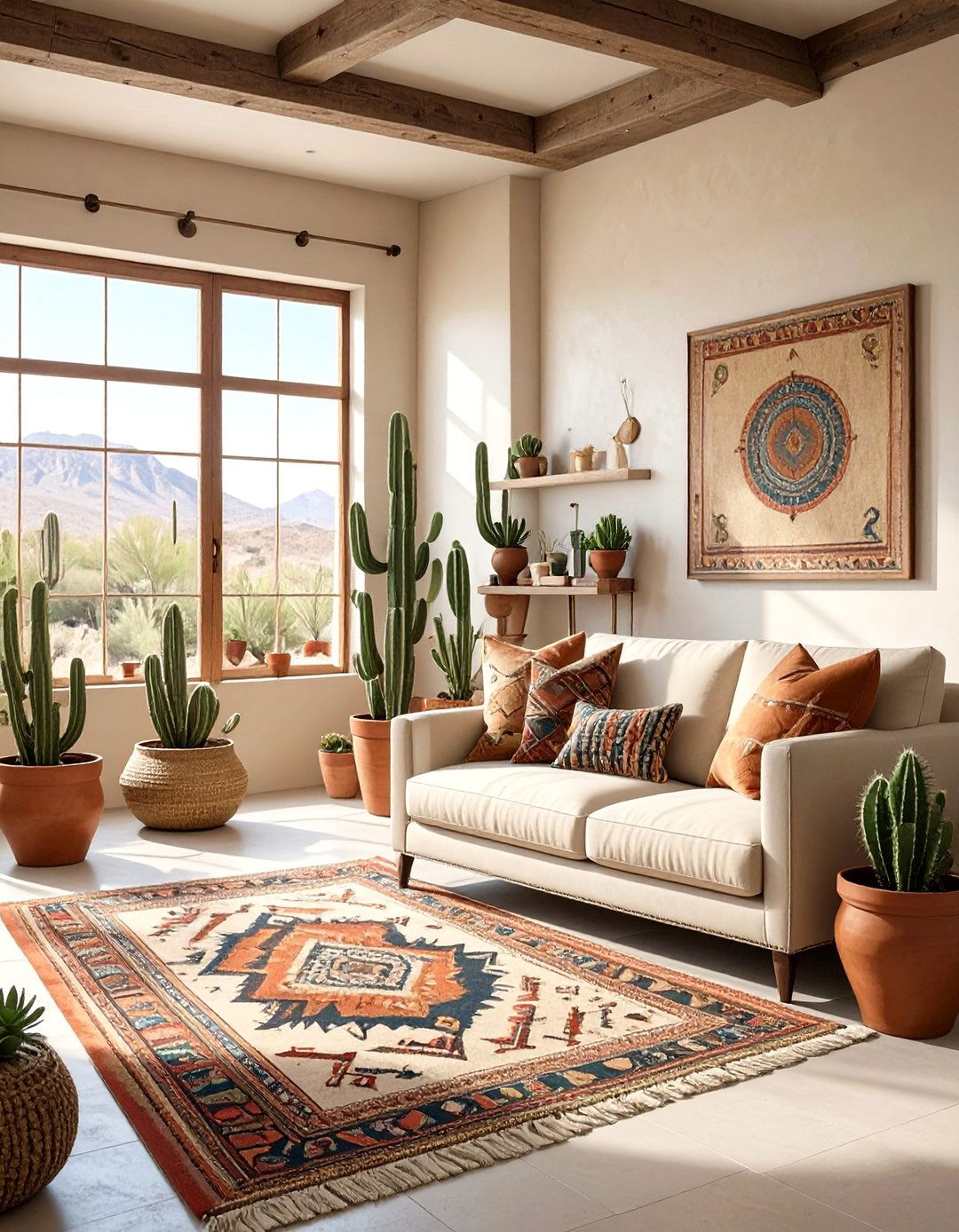 A Southwestern Inspired Living Room - 30 beige couch living room ideas