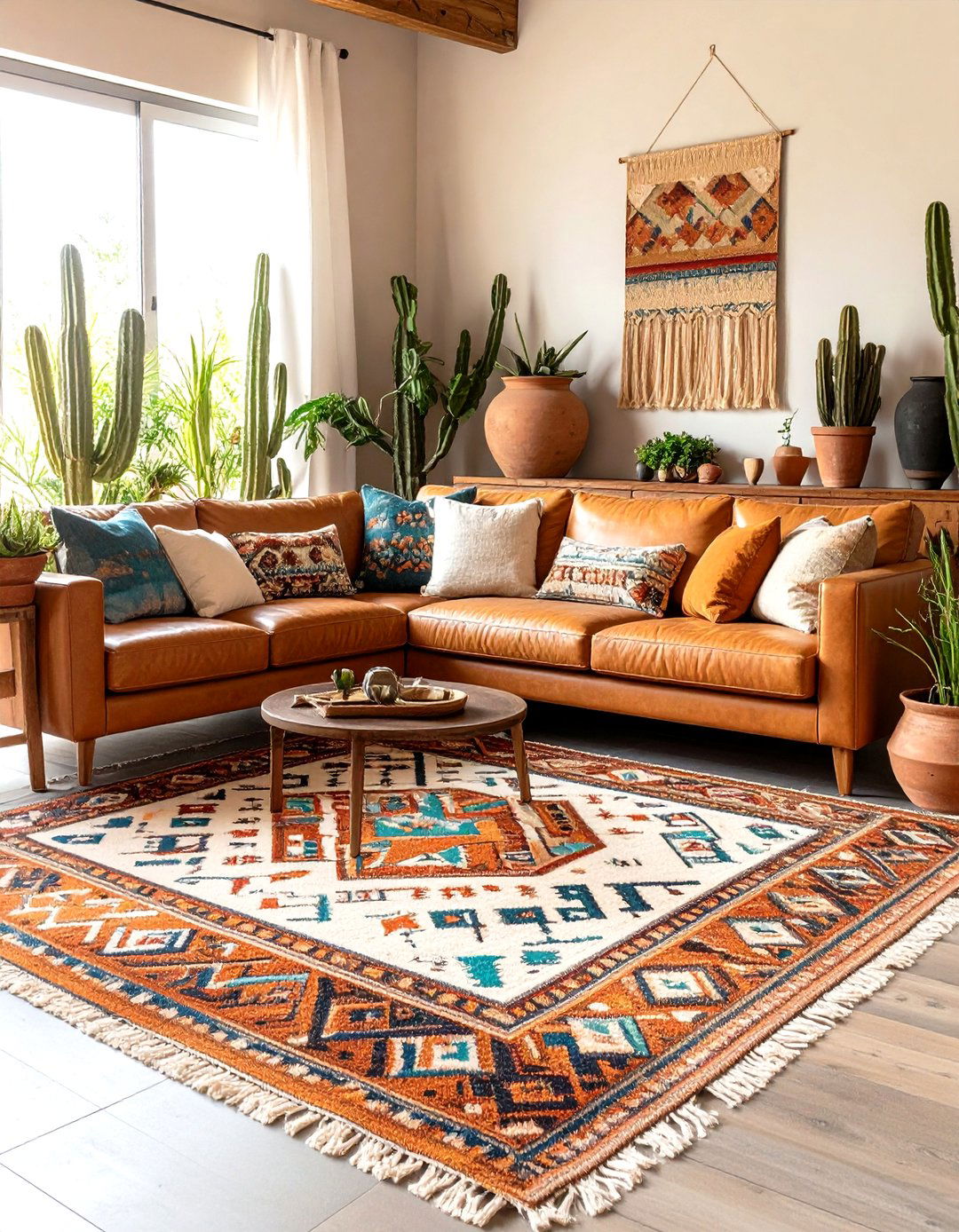 A Southwestern Inspired Rug - 30 living room rug ideas