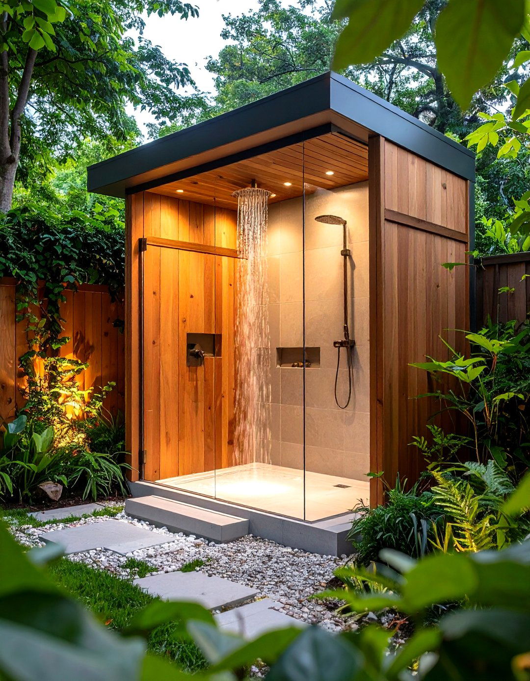 A Spa Like Outdoor Shower and Changing Room - 30 outdoor room ideas