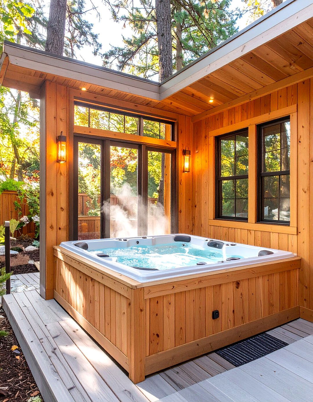 A Spa and Hot Tub Enclosure - 30 backyard patio enclosure ideas
