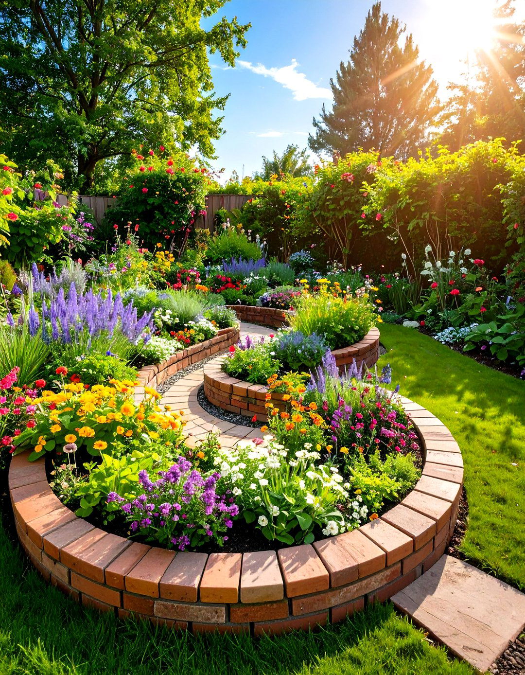 A Spiral Herb and Flower Garden - 30 flower garden layout ideas