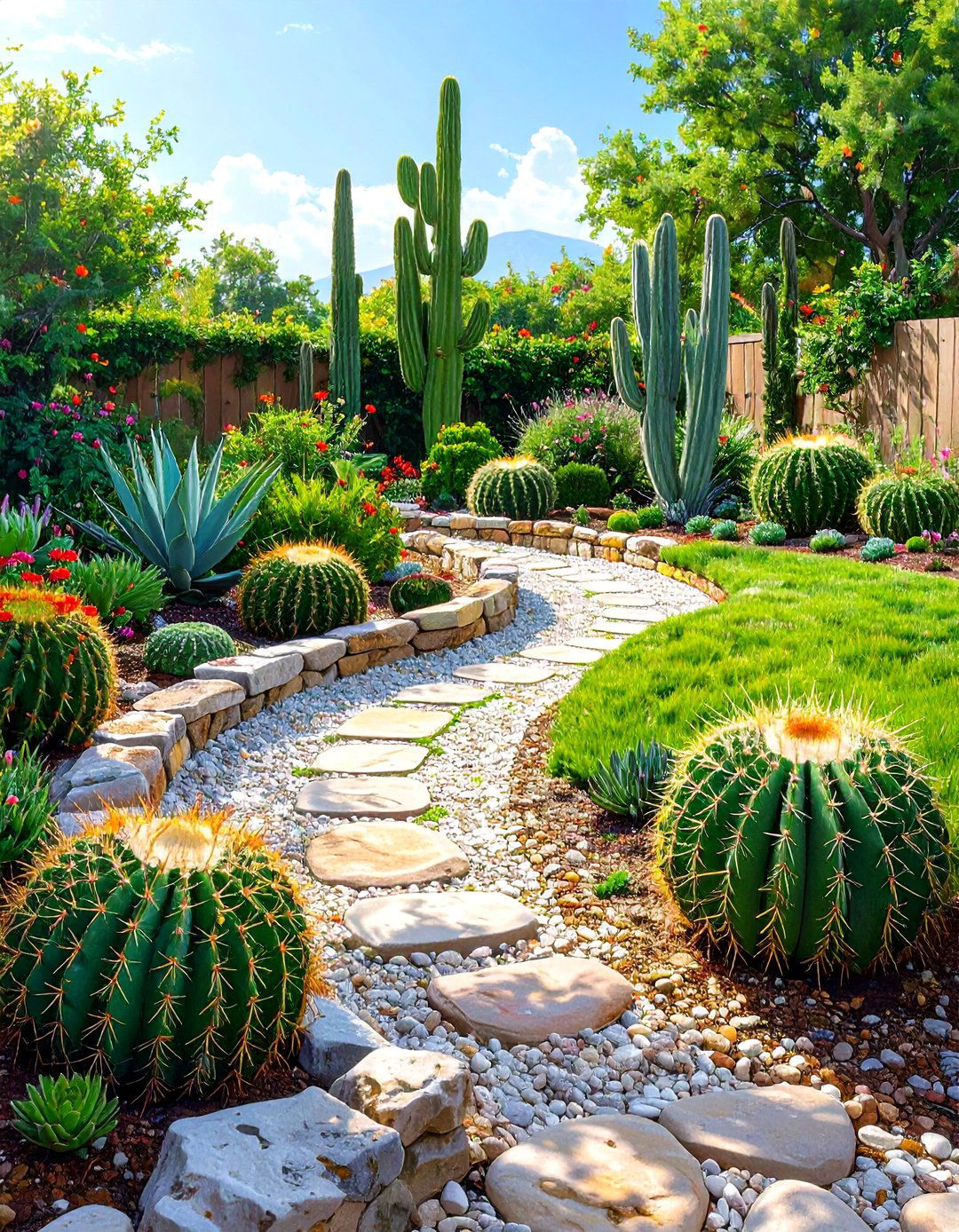 A Spiral Shaped Cactus Garden Bed - 30 cactus garden ideas