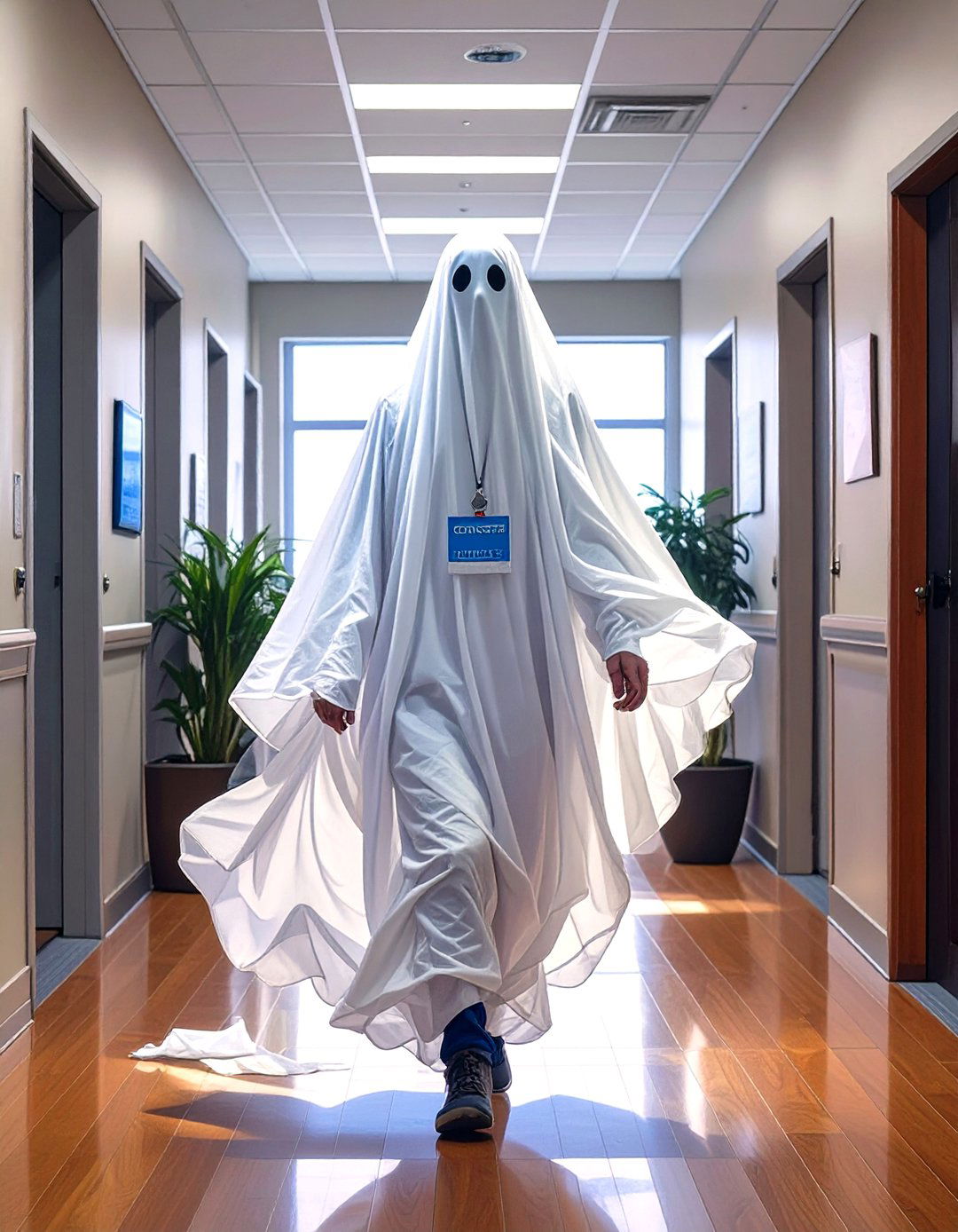 A Spooky Ghost Costume - 30 office halloween costume ideas