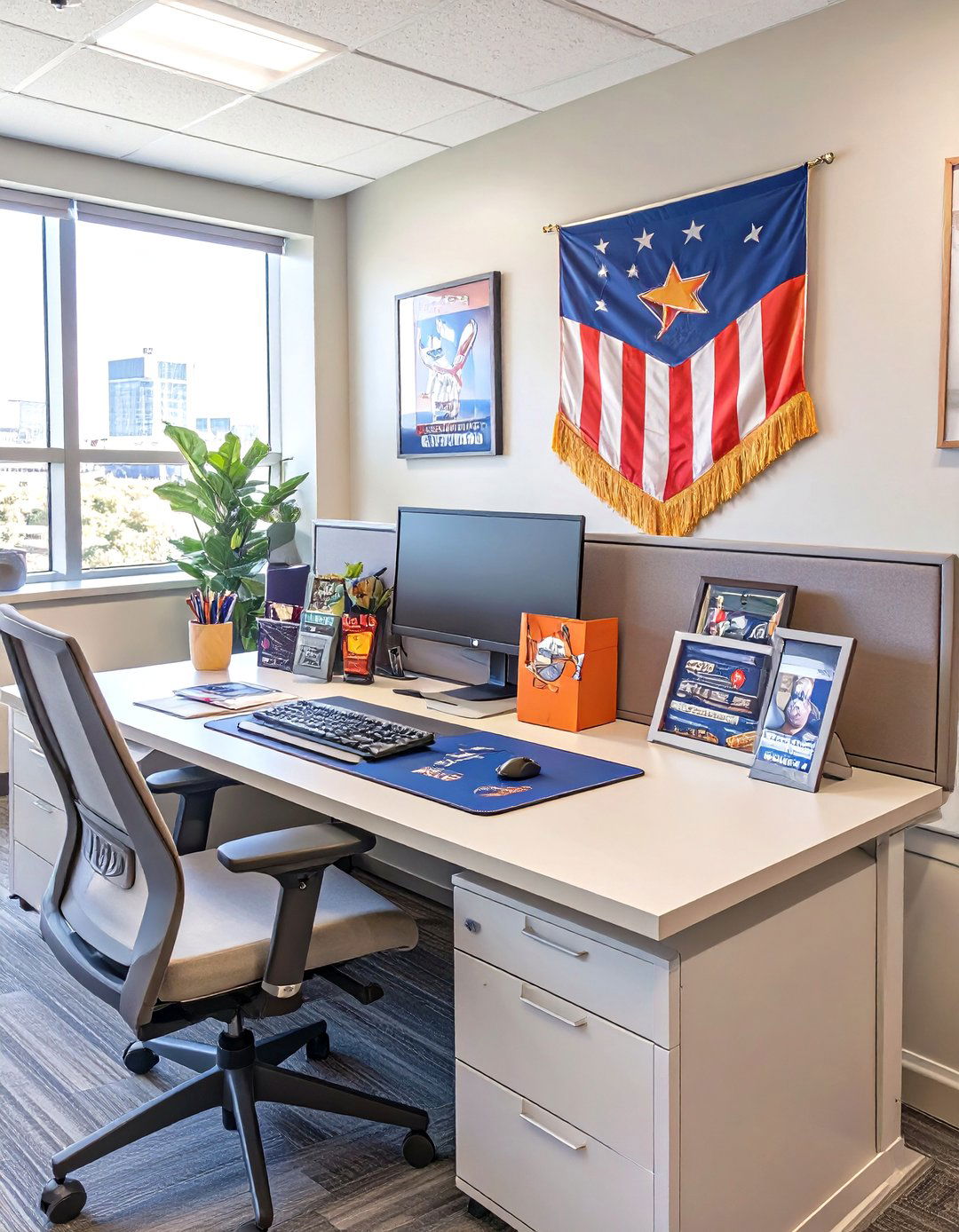 A Sports Fanatics Zone - 30 office cubicle decor ideas