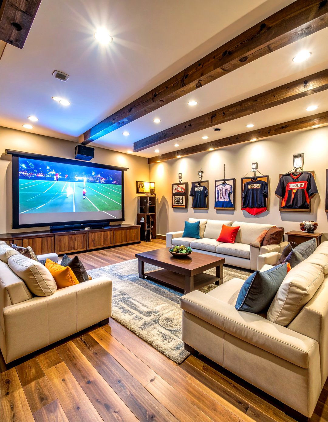 A Sports Fans Ultimate Man Cave - 30 ai basement remodel ideas