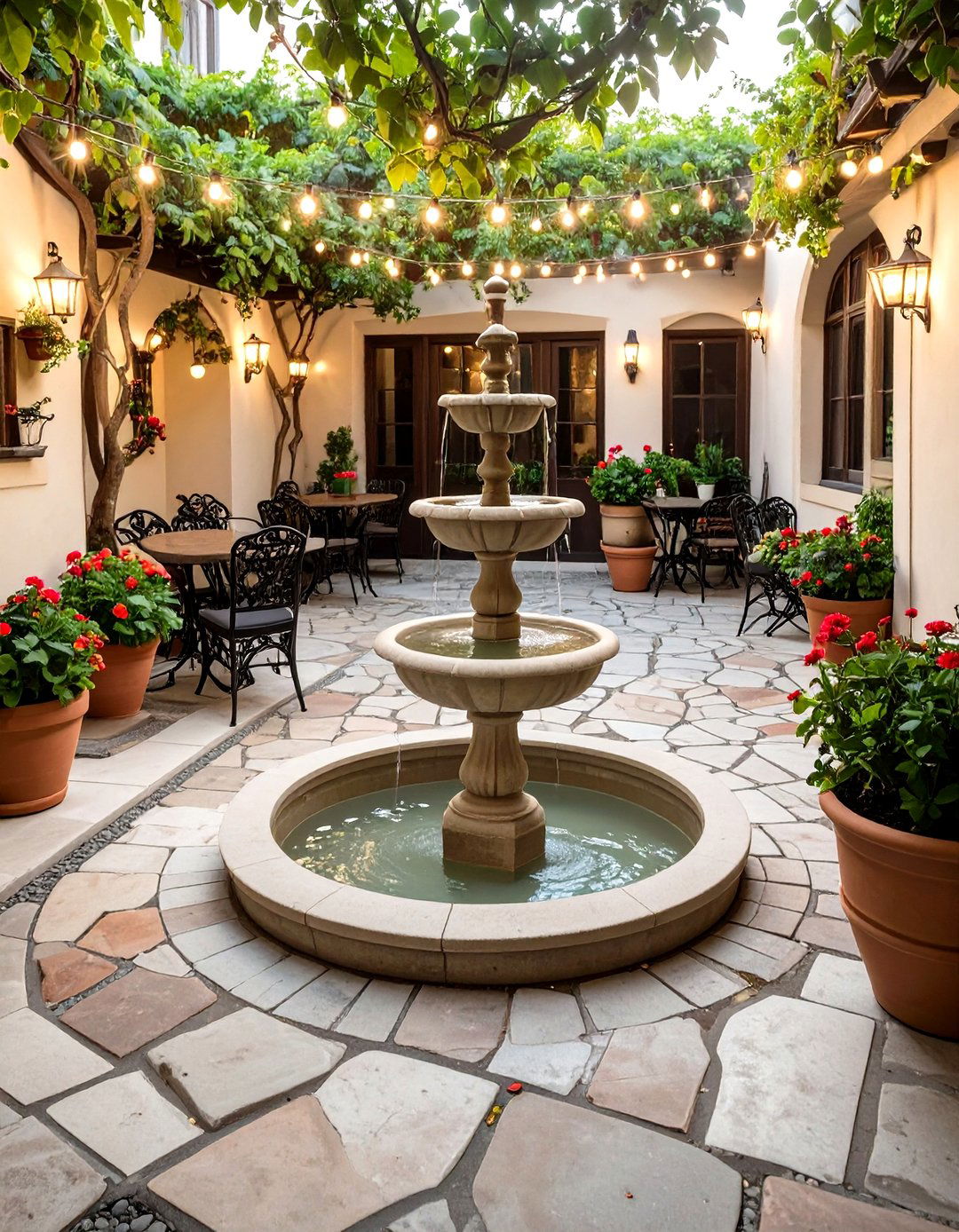 A Stamped Concrete Courtyard Design - 30 concrete patio extension ideas