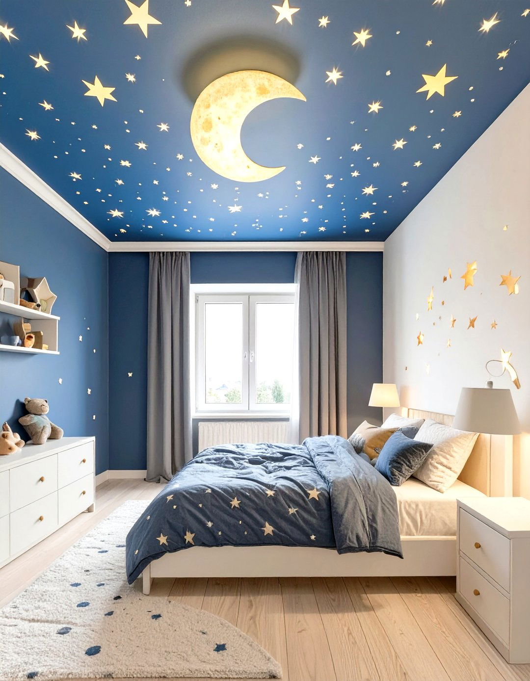 A Starry Night Sky Bedroom - 30 girl bedroom ideas for small rooms