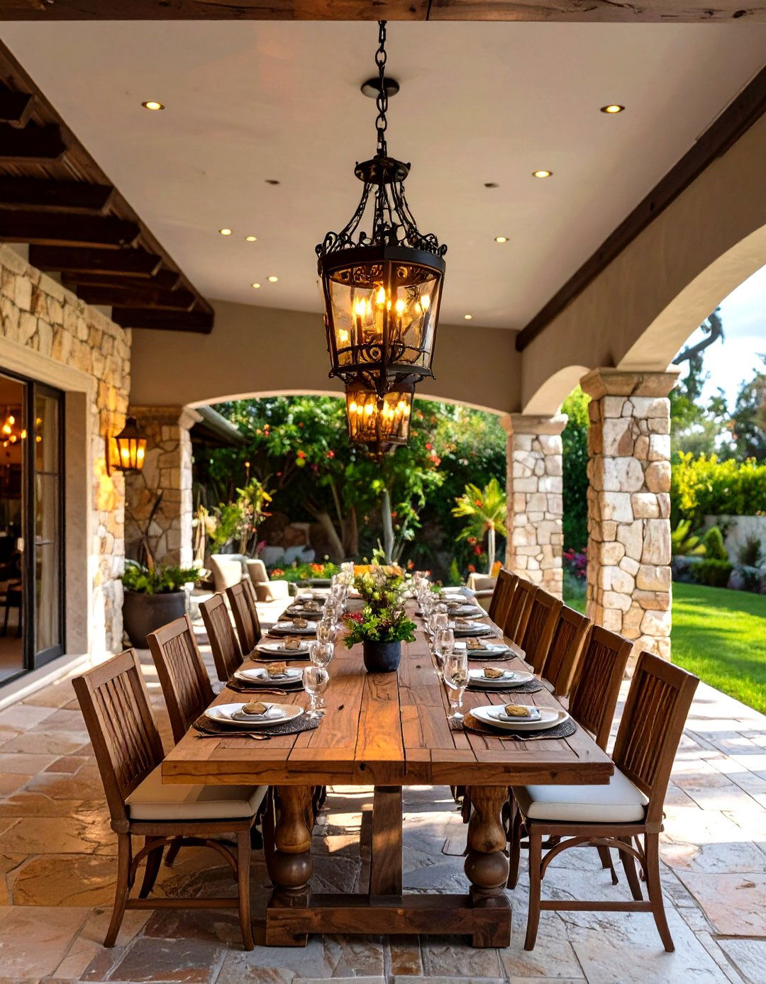 A Statement Outdoor Chandelier - 30 outdoor patio lighting ideas