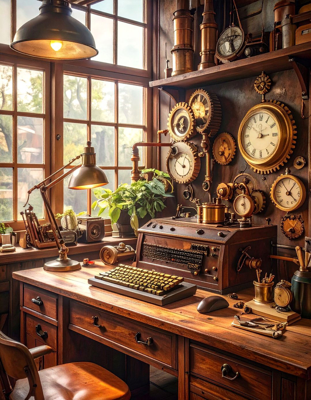 A Steampunk Inventors Office Desk - 30 office desk decoration ideas