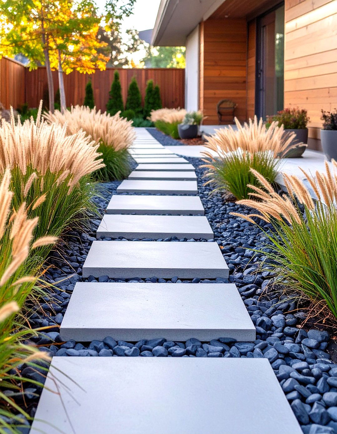 A Stepping Stone Path Garden - 30 modern backyard ideas no grass