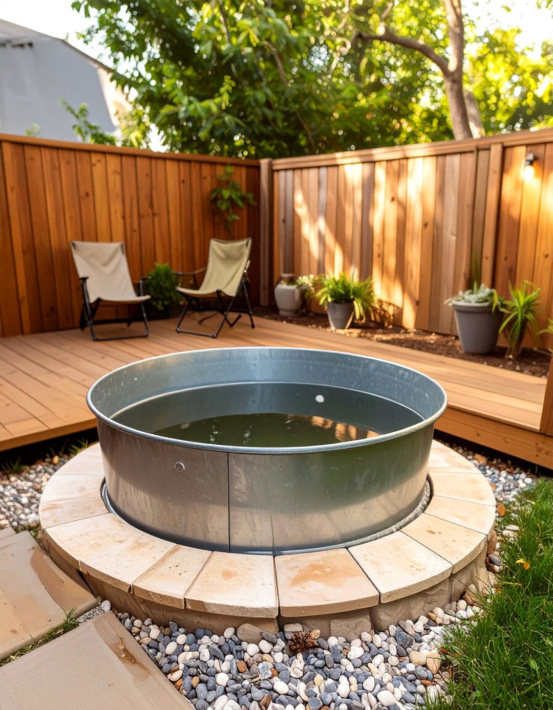 A Stock Tank Plunge Pool - 30 budget small backyard ideas
