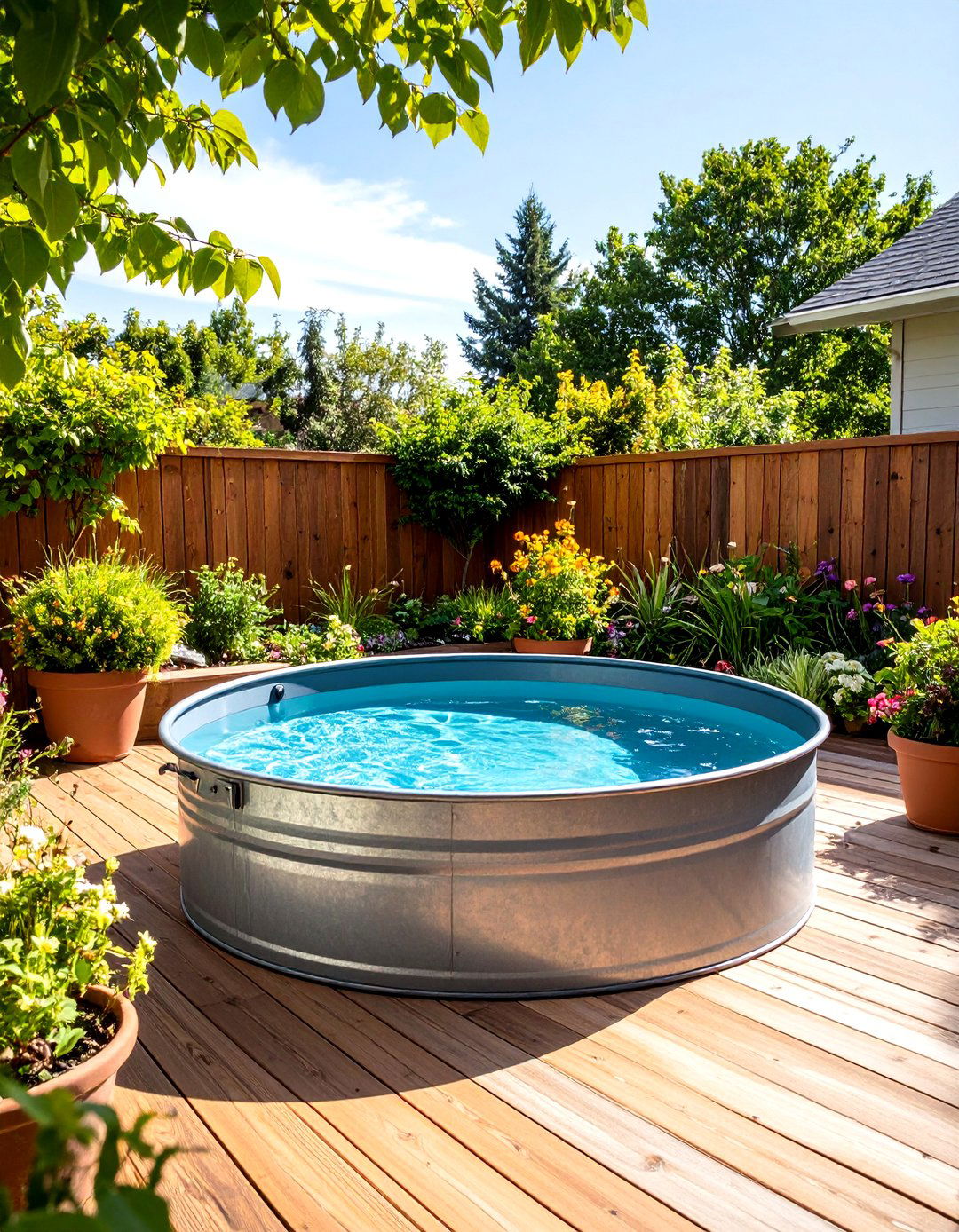 A Stock Tank Pool for a Budget Patio - 30 patio ideas on a budget