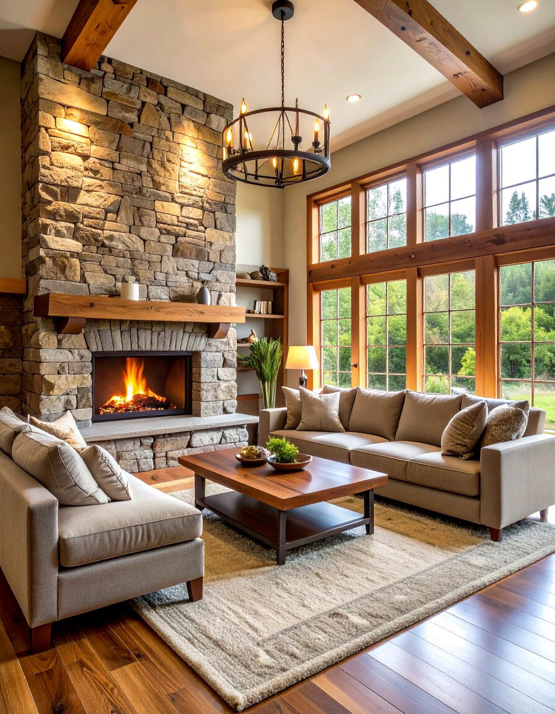 A Stone Veneer Accent Wall - 30 accent wall ideas living room