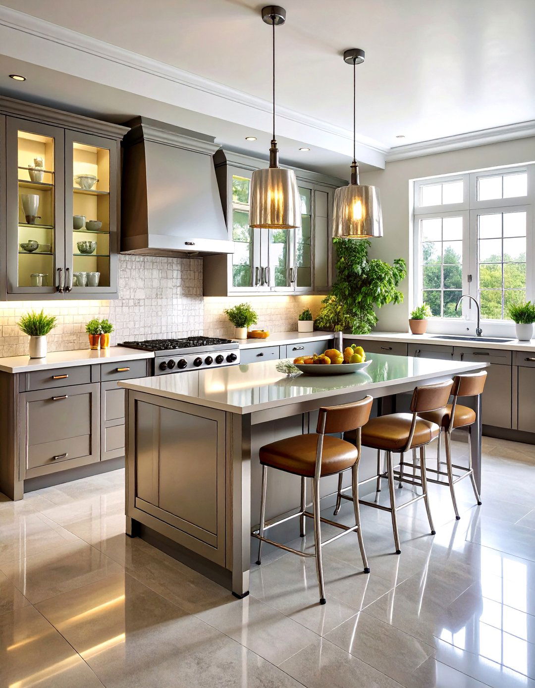 A Streamlined Chrome and Glass Kitchen - 30 1920s interior design ideas