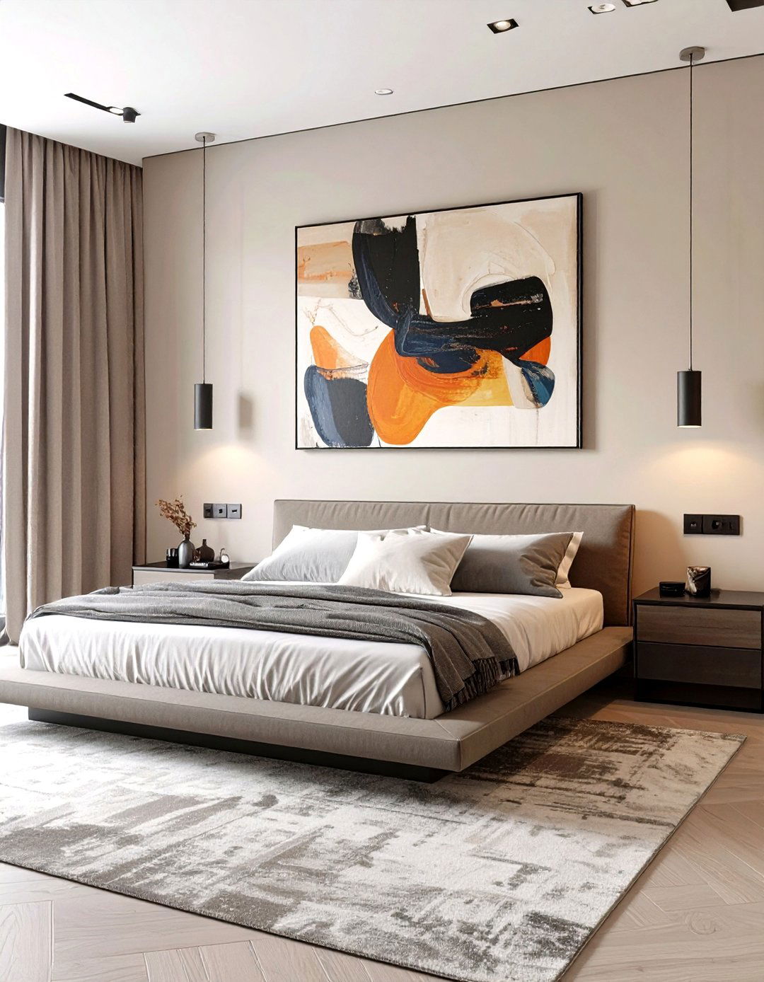 A Streamlined Contemporary Bedroom - 30 cozy neutral bedroom ideas