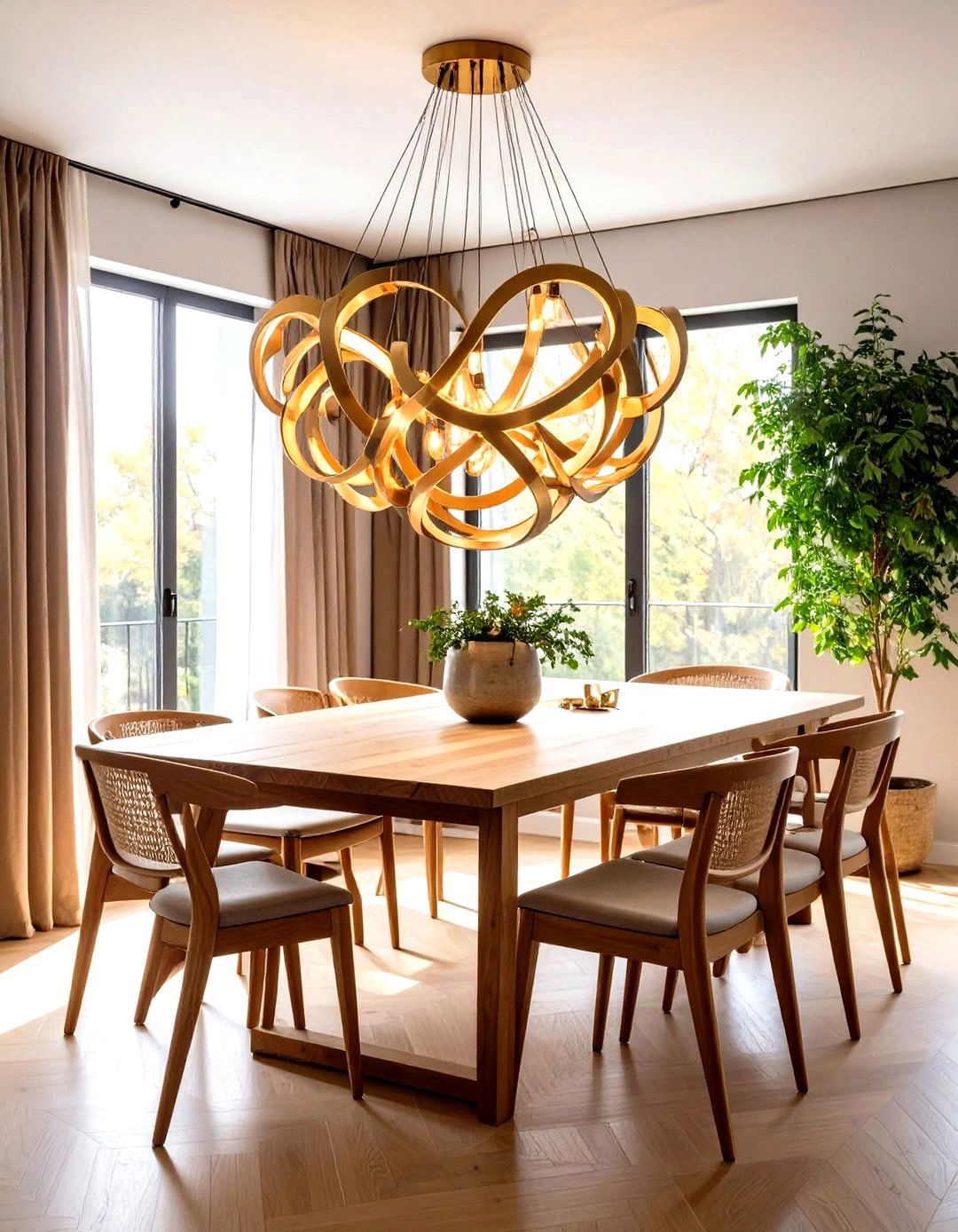 A Striking Dining Room Light Fixture - 30 emphasis interior design ideas