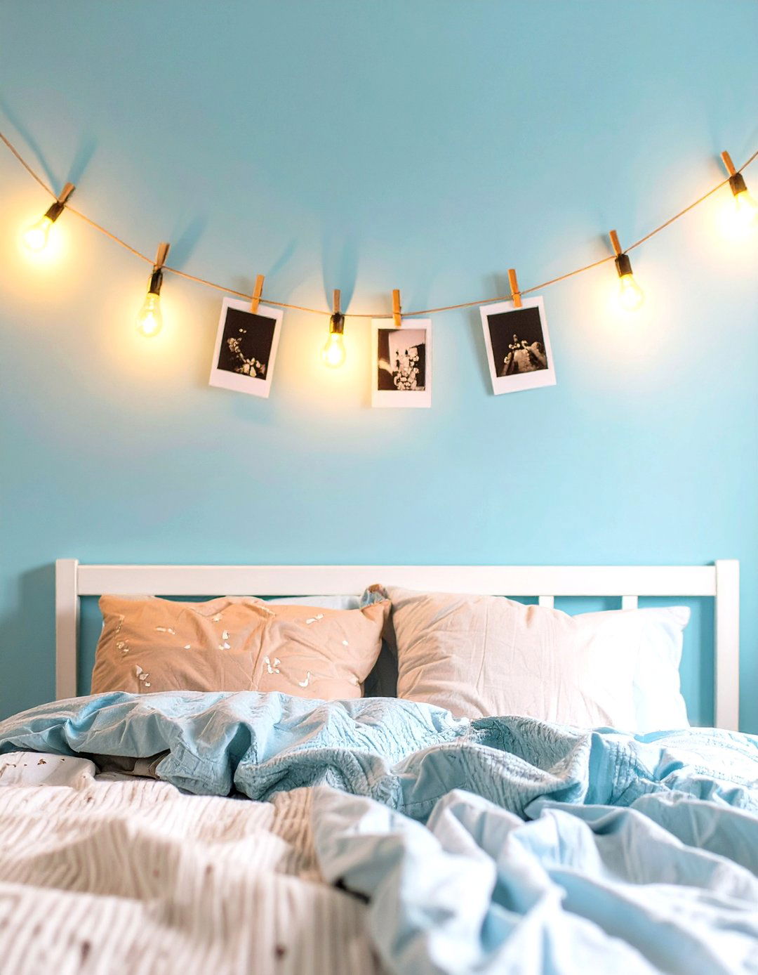 A String Light Photo Display - 30 teen room decor ideas