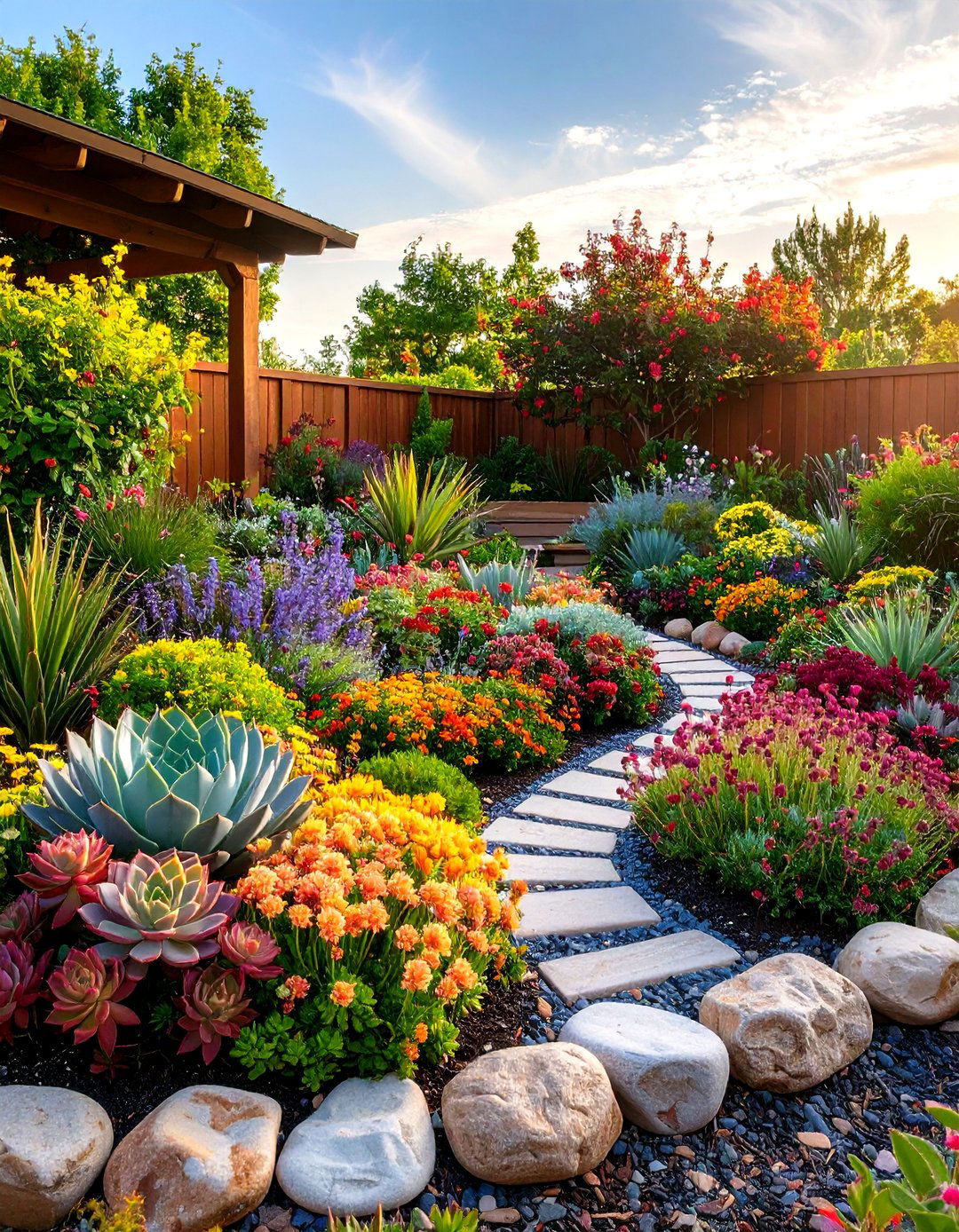 A Succulent Tapestry Garden - 30 inexpensive desert landscaping ideas