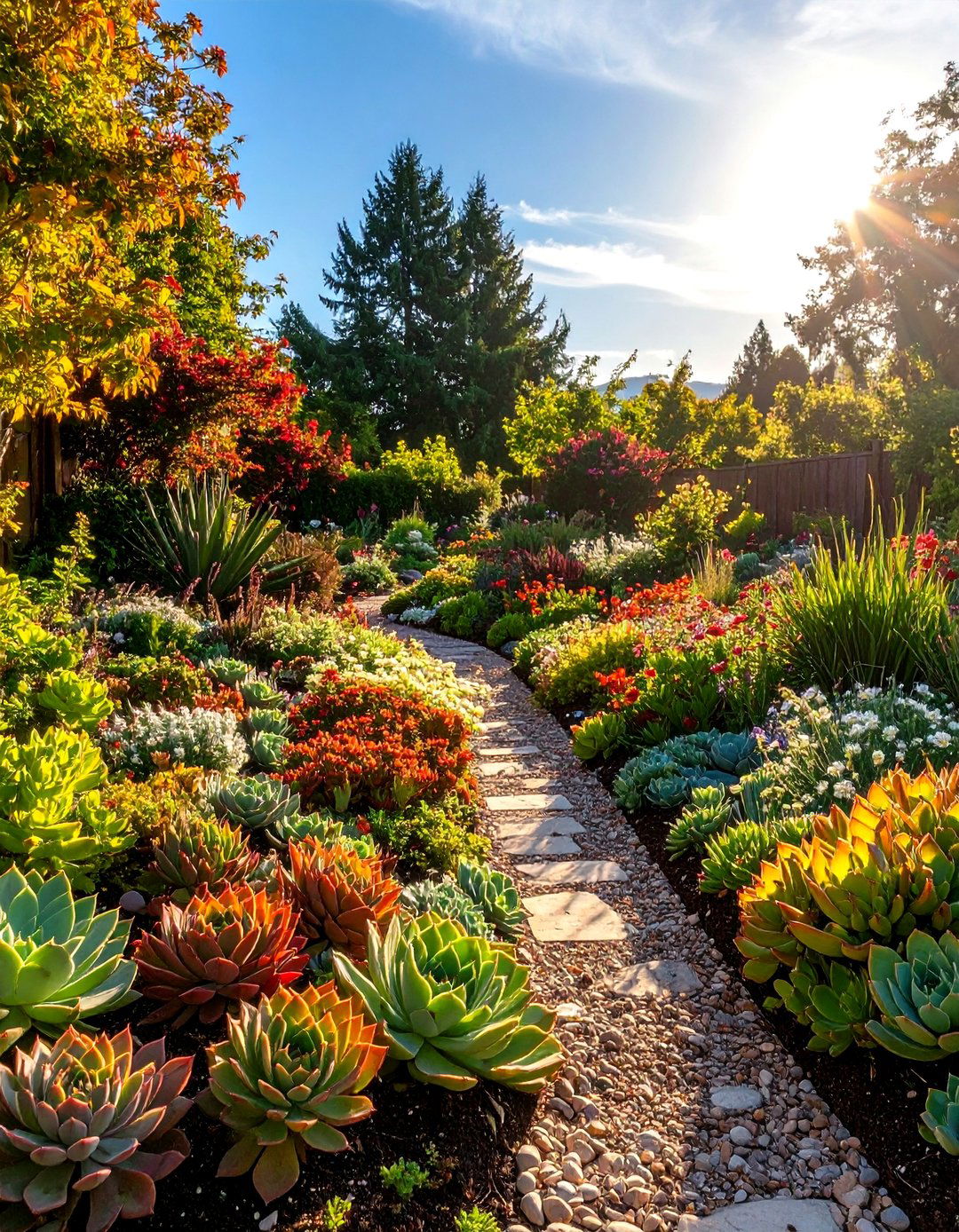 A Succulent Tapestry Garden Bed - 30 inexpensive landscaping ideas